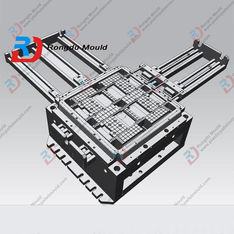 1100x1100x150mm custom-made logistics industry transportation recycled plastic injection four entrance pallet mold