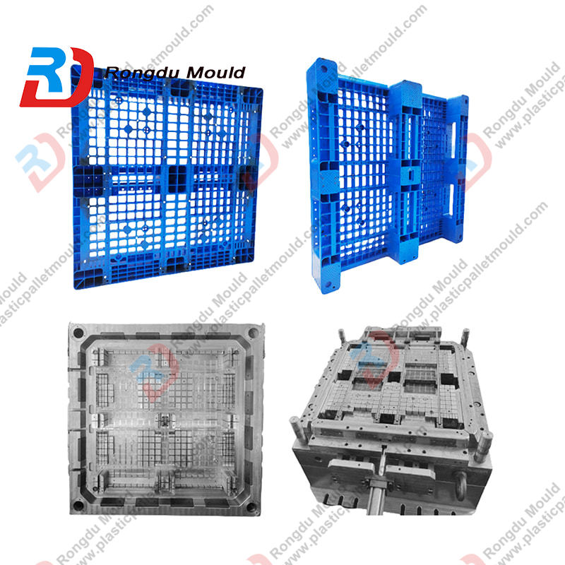 1100x1100x150mm custom-made logistics industry transportation recycled plastic injection four entrance pallet mold